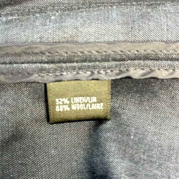 Lafayette 148 Linen/Wool Blazer Mandarin Collar Navy Blue Button Jacket 10 - Picture 6 of 8